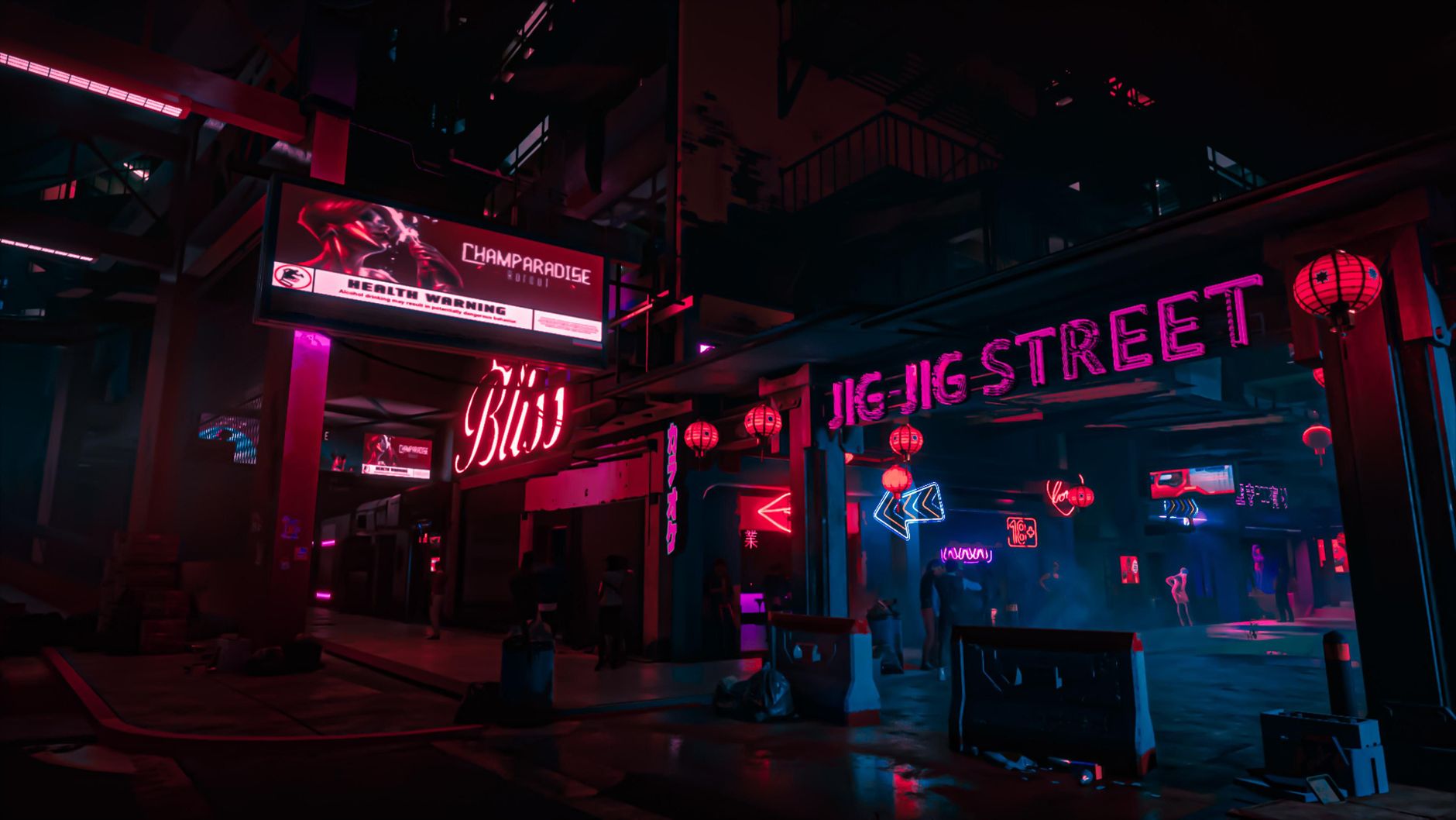 Cyberpunk neon alley
